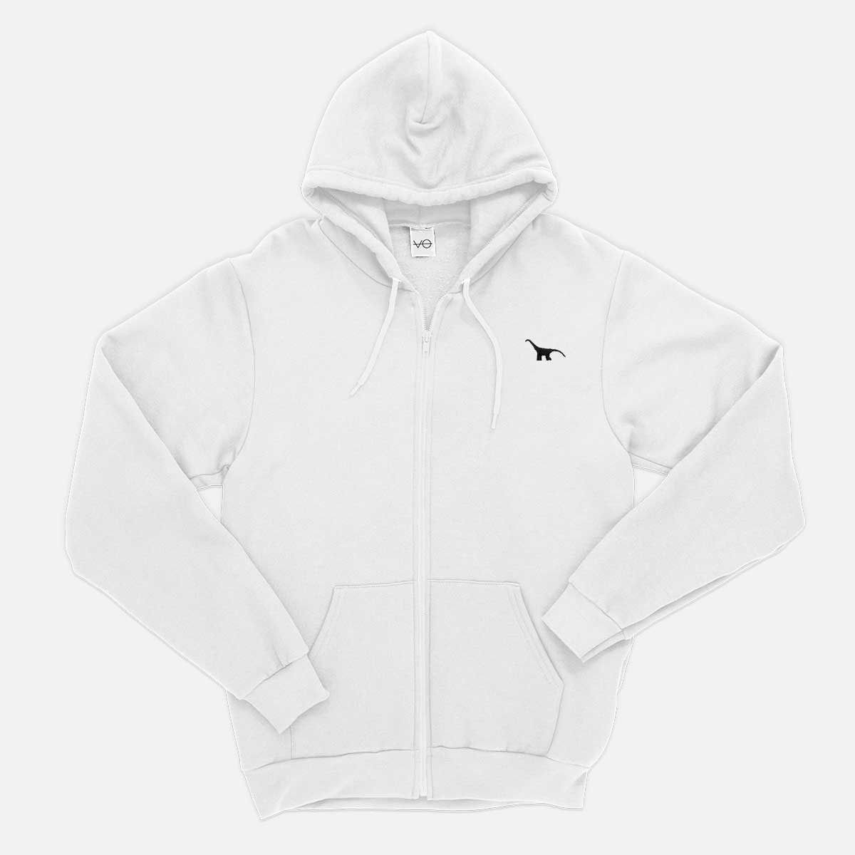 Tiny Embroidered Dino Zip Up Hoodie (Unisex)