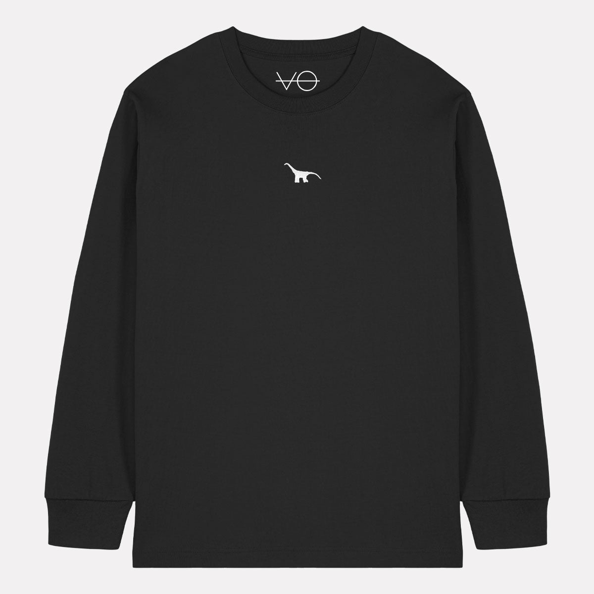 Tiny Embroidered Dino Long Sleeve T-Shirt (Unisex)