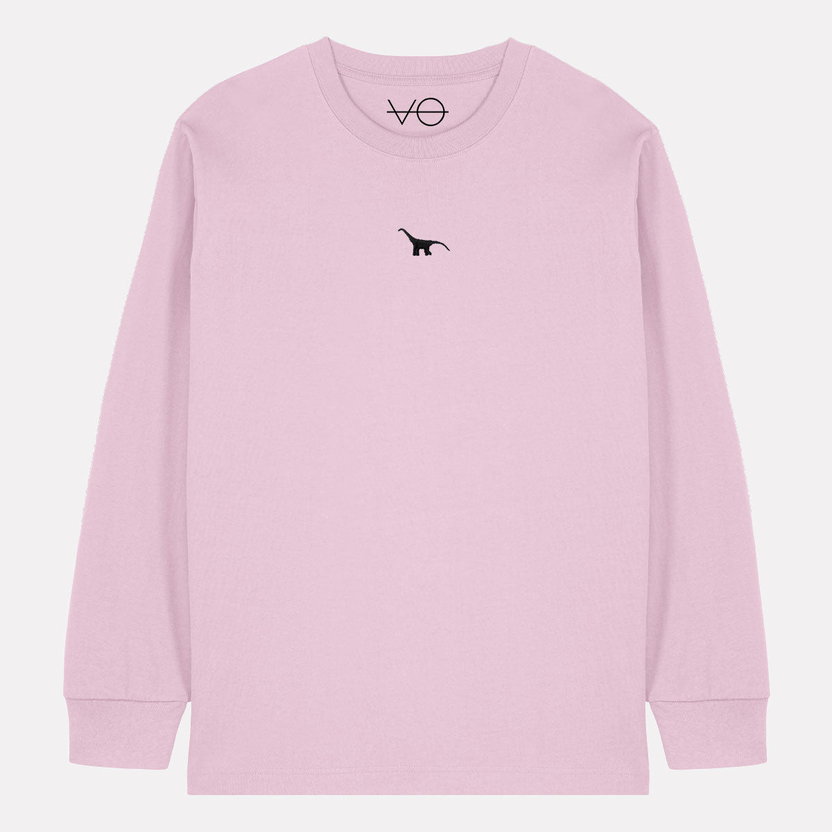 Tiny Embroidered Dino Long Sleeve T-Shirt (Unisex)