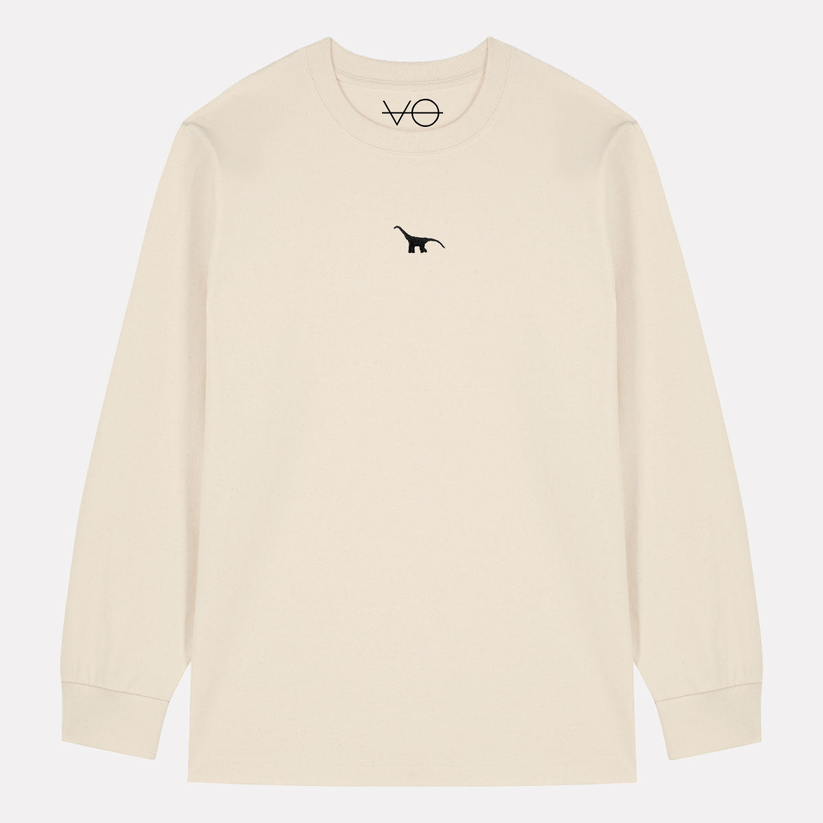 Tiny Embroidered Dino Long Sleeve T-Shirt (Unisex)