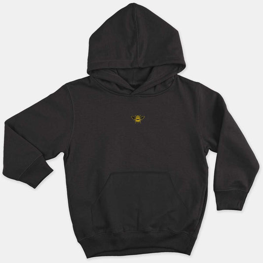 Tiny Embroidered Bumble Bee Kids Hoodie (Unisex)