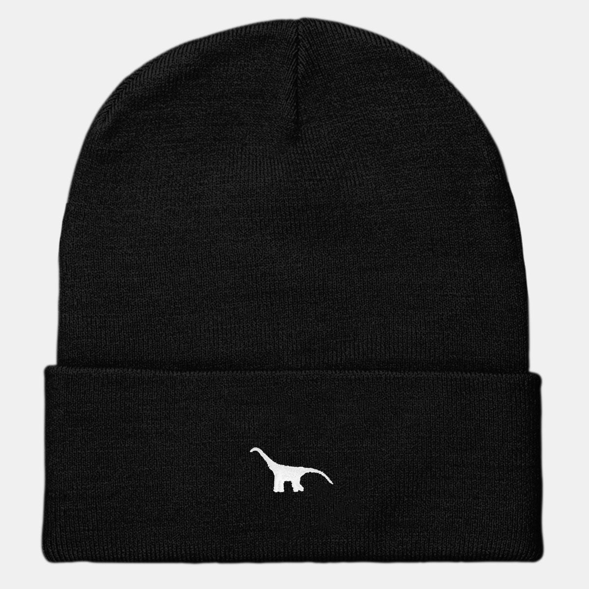 Tiny Embroidered Dino Vegan Cuffed Beanie