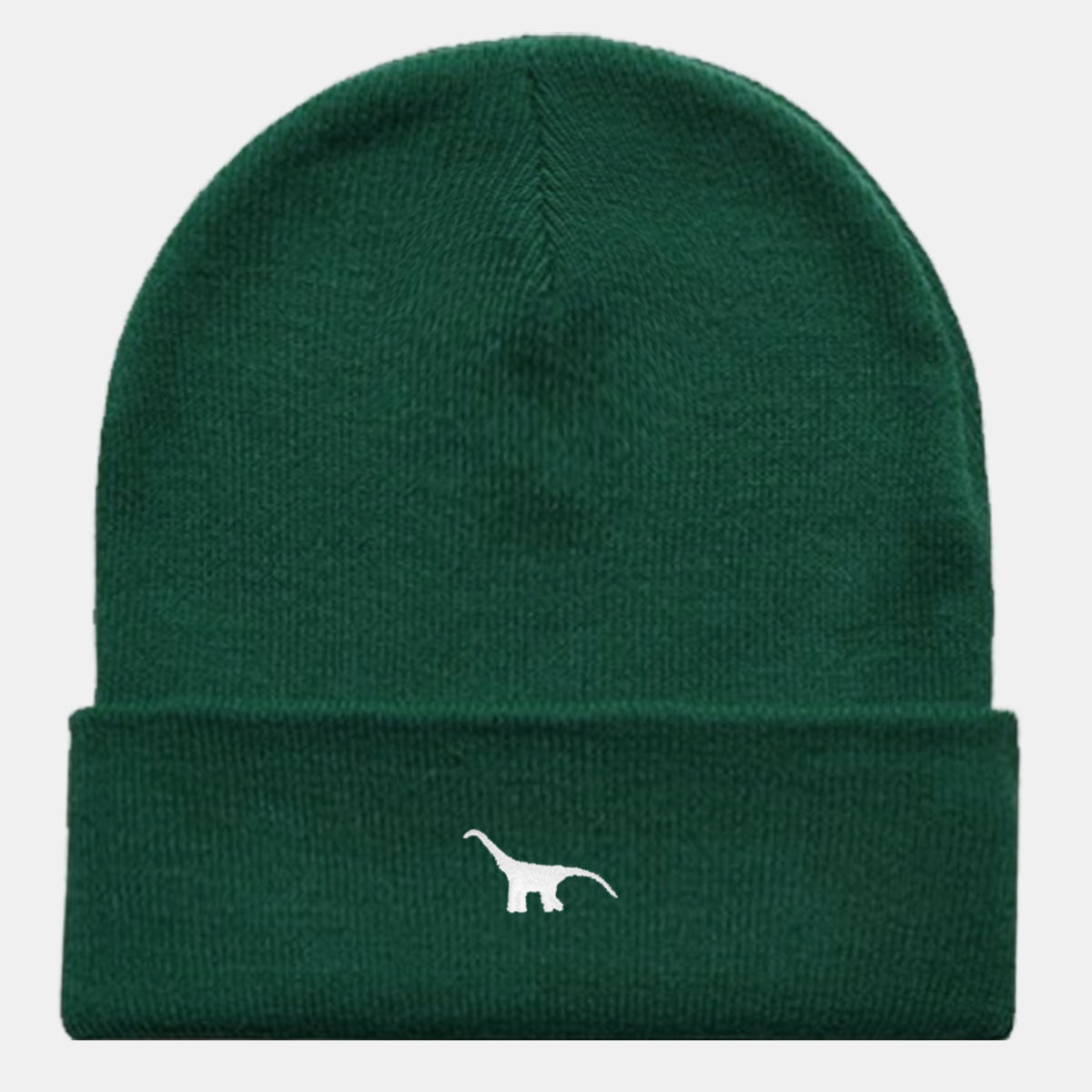 Tiny Embroidered Dino Vegan Cuffed Beanie