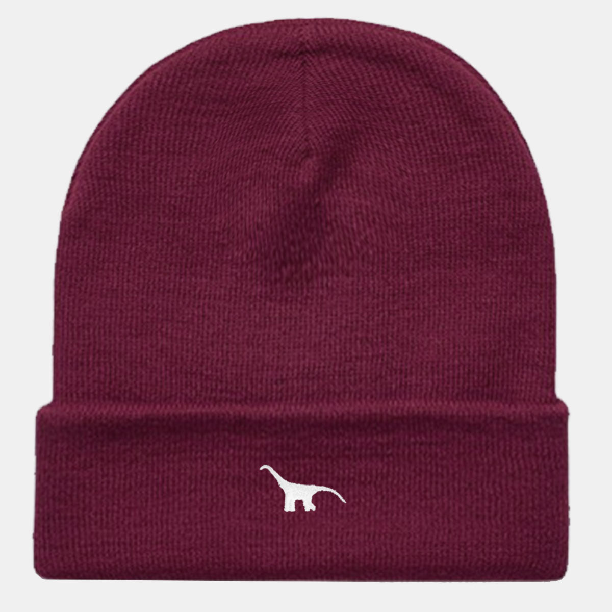 Tiny Embroidered Dino Vegan Cuffed Beanie