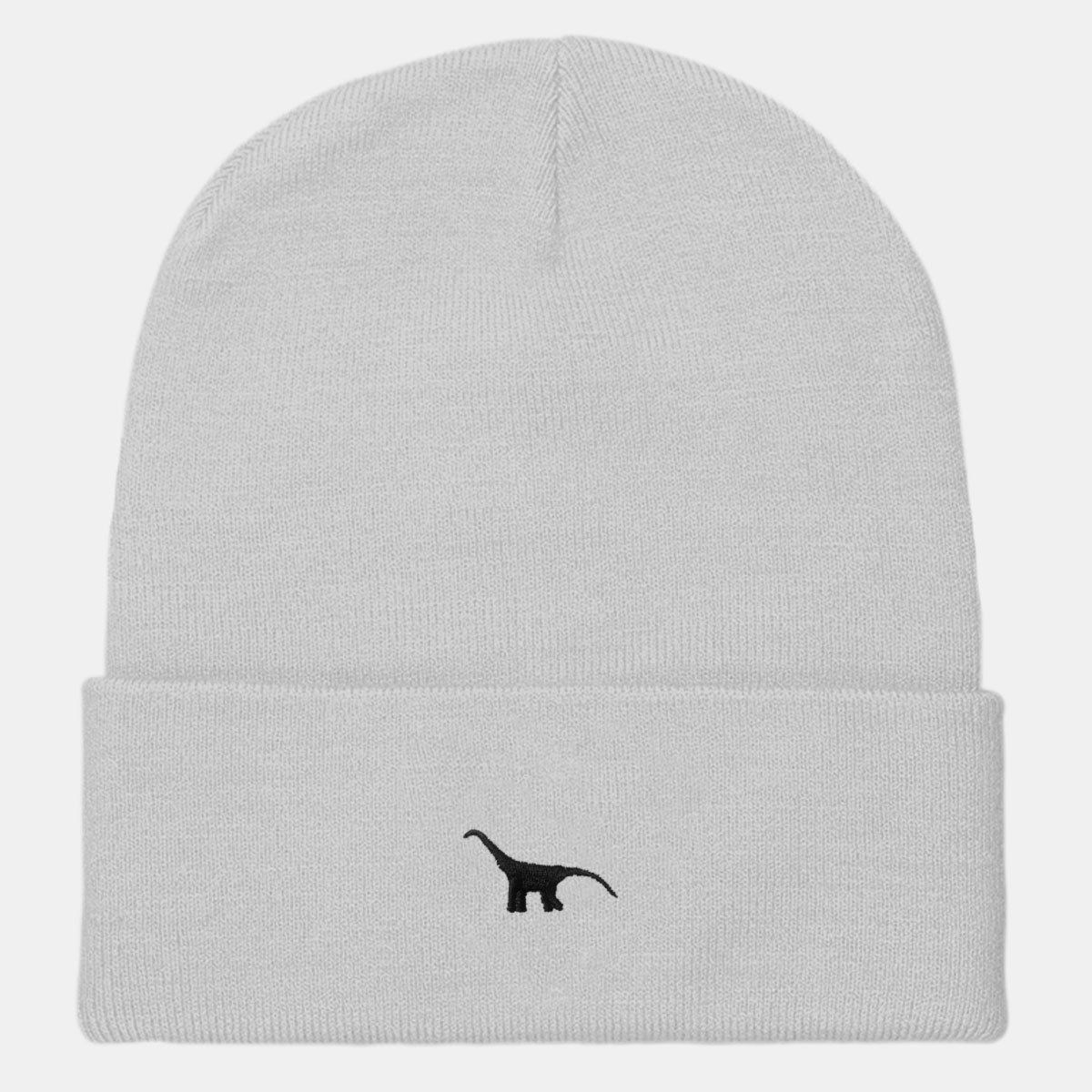 Tiny Embroidered Dino Vegan Cuffed Beanie