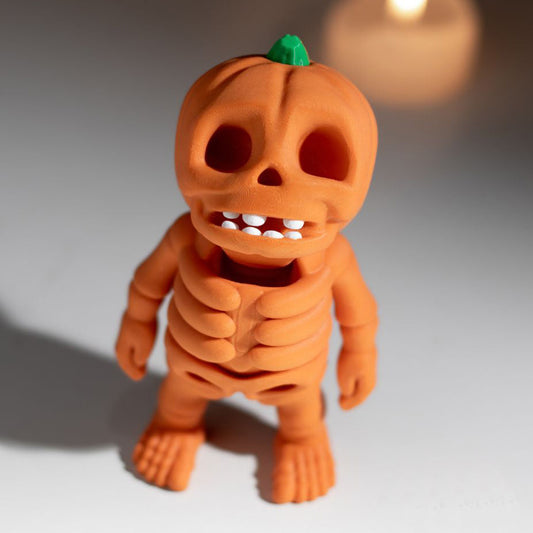 Flexi Pumpkin Skeleton Keychain
