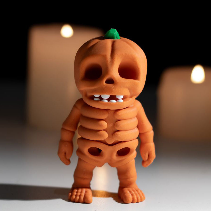 Flexi Pumpkin Skeleton Keychain
