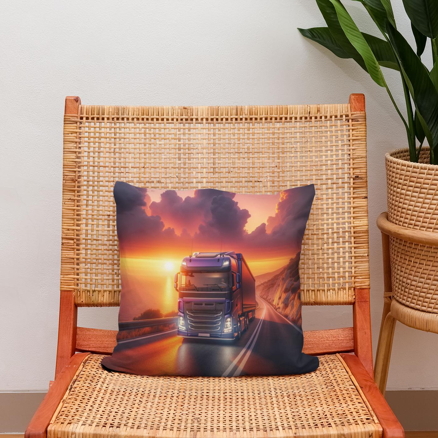 Coastal Sunset Journey Cotton Cushion