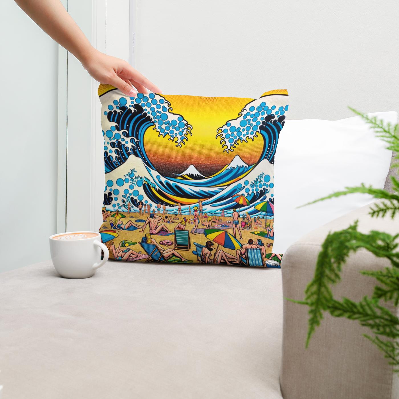 Seaside Pop Spectacle Cotton Cushion