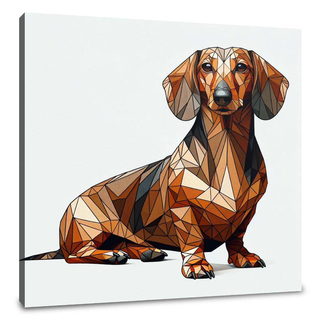 Geometric Dachshund Canvas