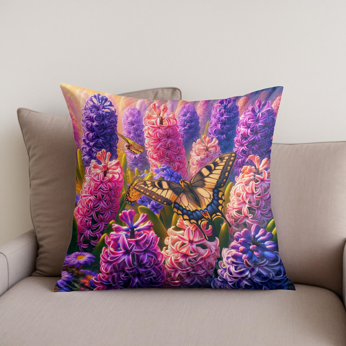 Spring Hyacinth Harmony Cotton Cushion