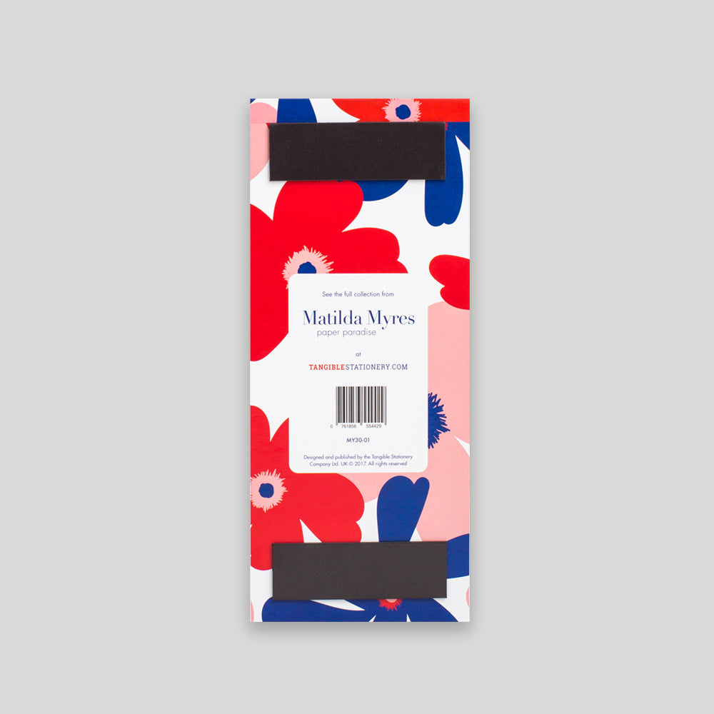 Matilda Myres | Slim List Pad with Magnetic Strip | Floral