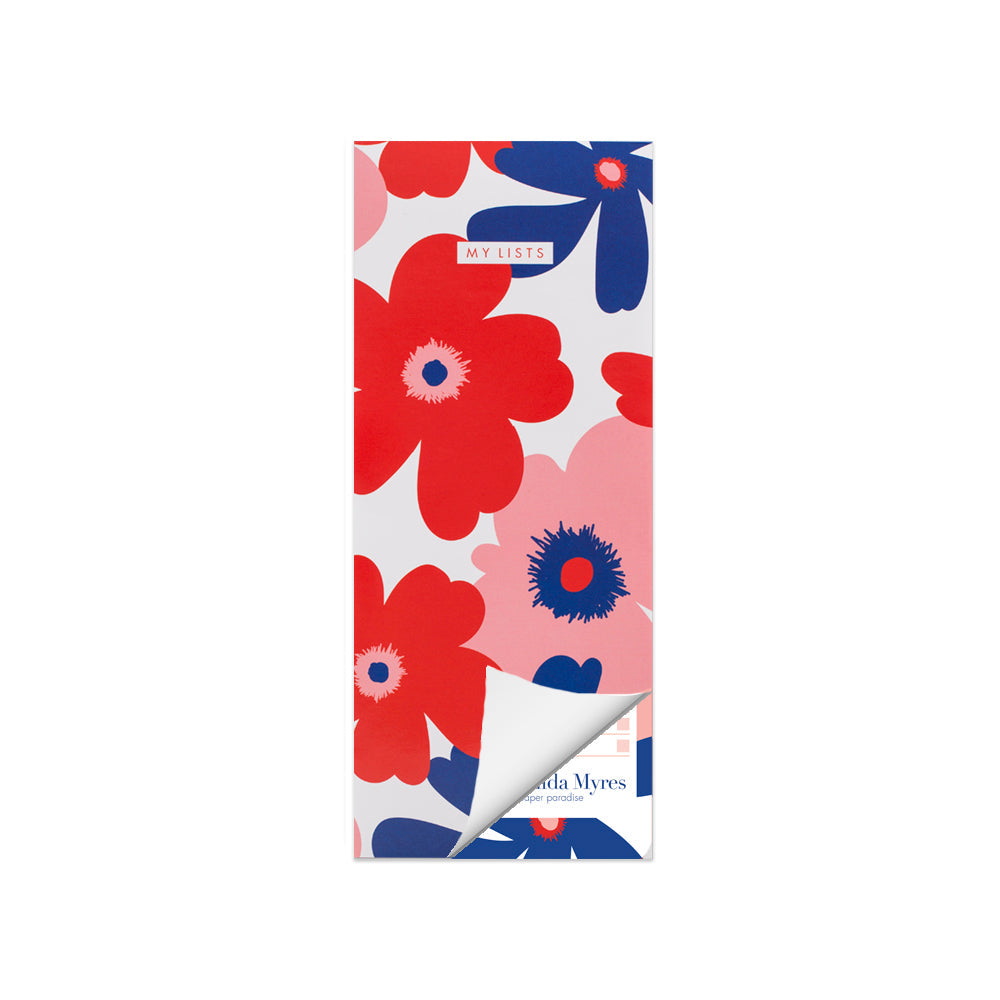 Matilda Myres | Slim List Pad with Magnetic Strip | Floral