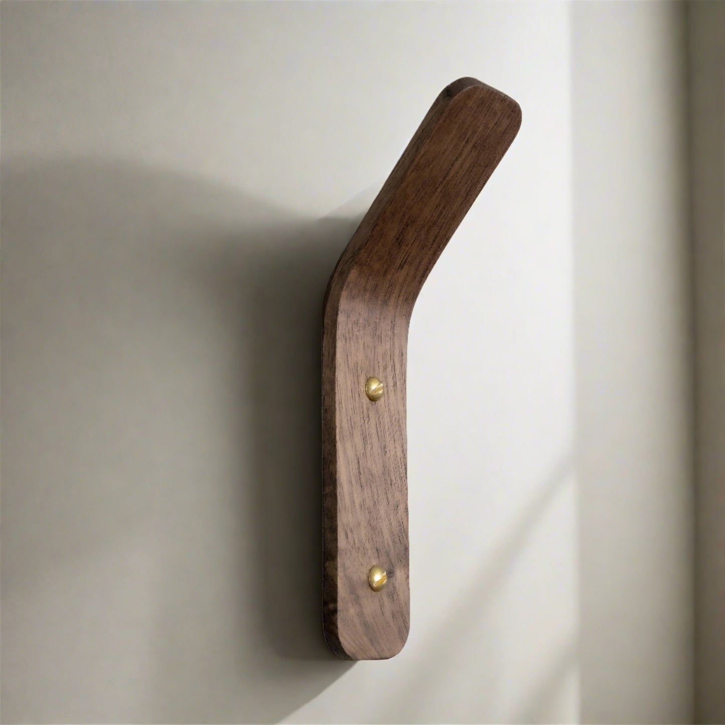 Walnut Wall Hooks Tordu | Curved Scandinavian Coat Hooks | Heavy Duty 7kg | UK Made