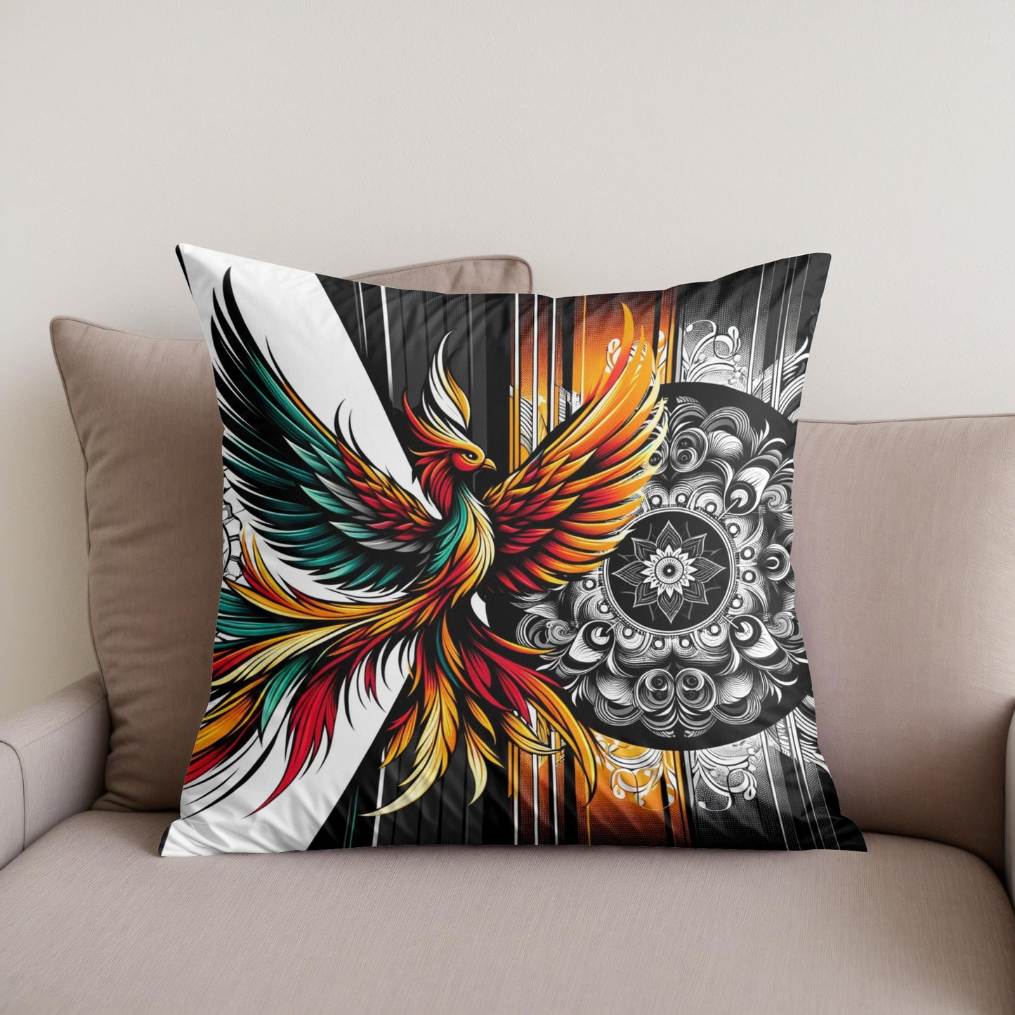 Fierce Phoenix Rebirth Cotton Cushion