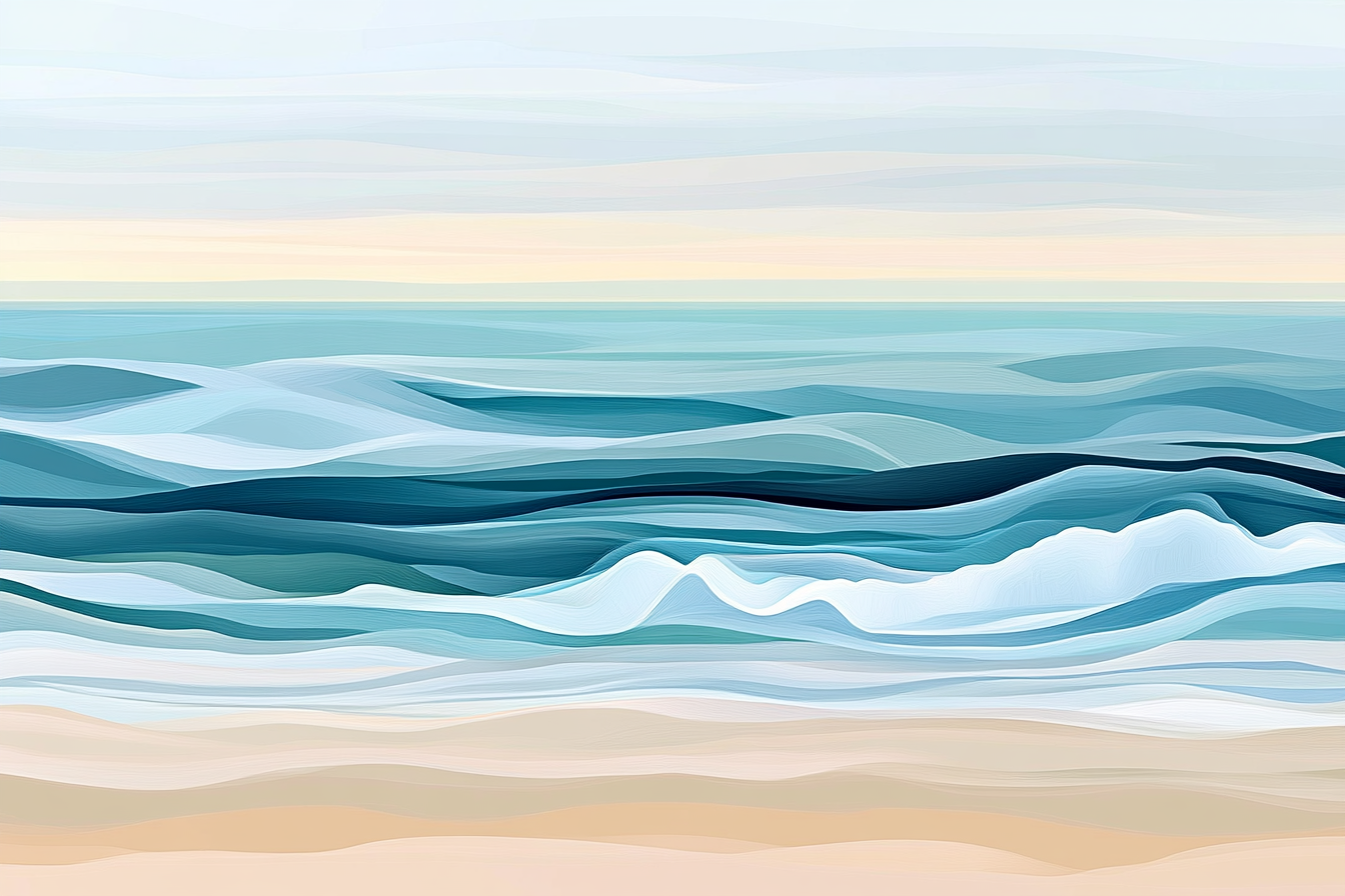 Tranquil Beach Waves Canvas