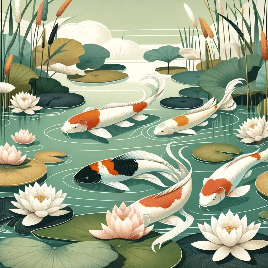 Tranquil Koi Pond Canvas