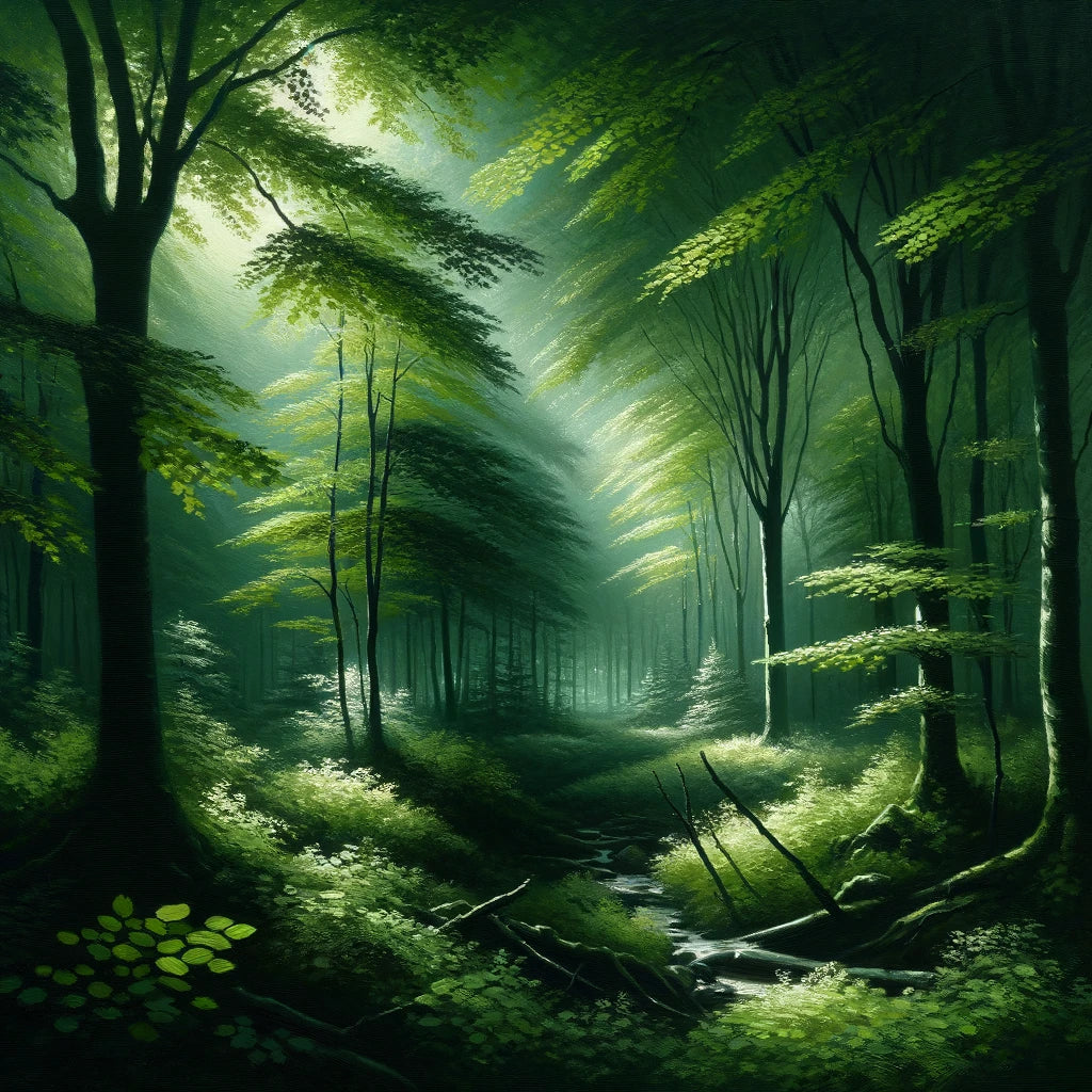 Tranquil Morning Forest Canvas