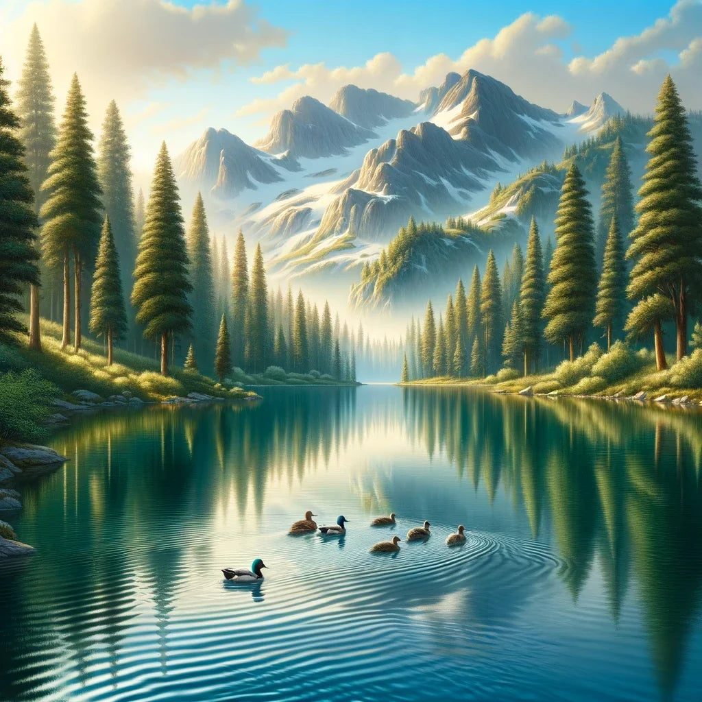 Tranquil Mountain Lake Canvas
