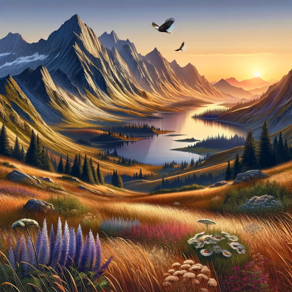 Tranquil Peaks Cotton Cushion