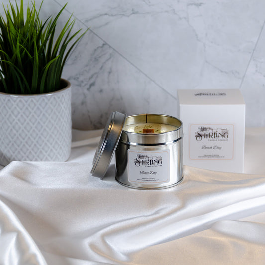 Beach Day - Travel Tin Candle - Wooden Wick