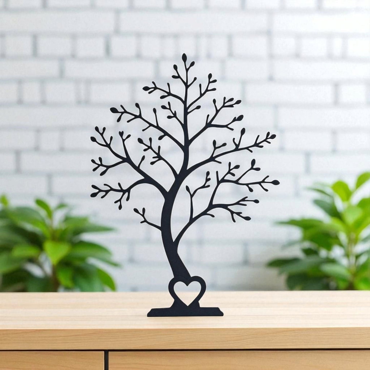 Minimalist Tree Decor with Heart | Scandinavian 3D Printed Ornament