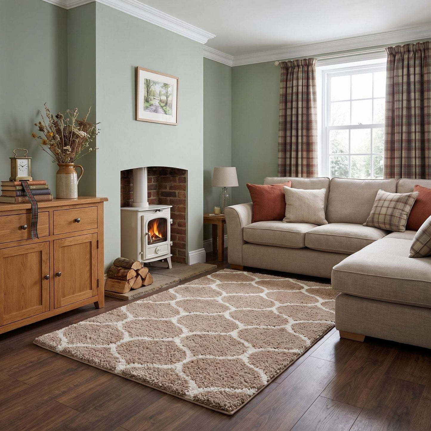 Moroccan Beige Shaggy Rug | 620