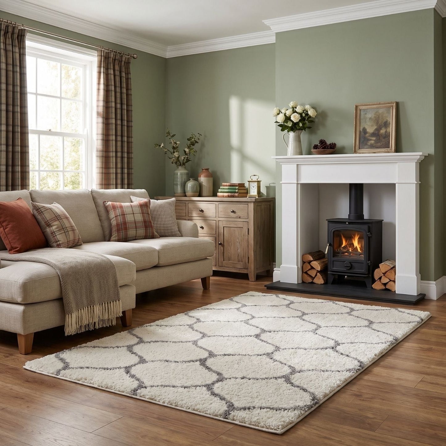 Moroccan Ivory Shaggy Rug | 600