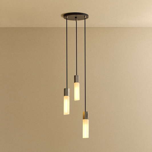 Basalt Triple Pendant in Stainless Steel