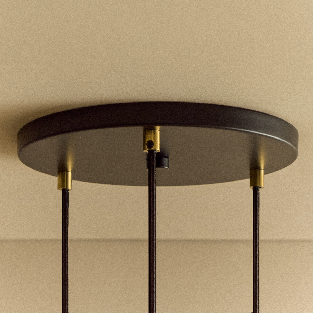 Triple Pendant in Walnut - Black Canopy