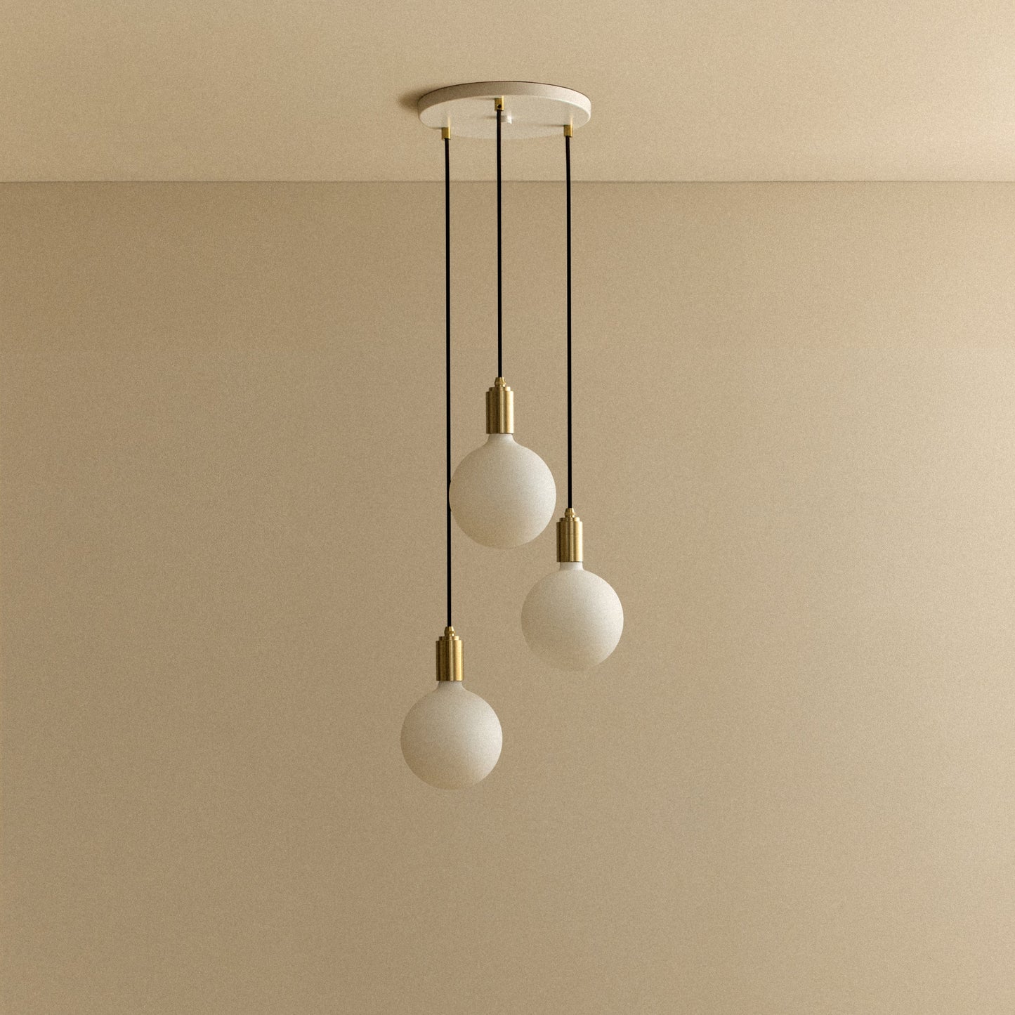 Triple Pendant in Brass + Sphere IV