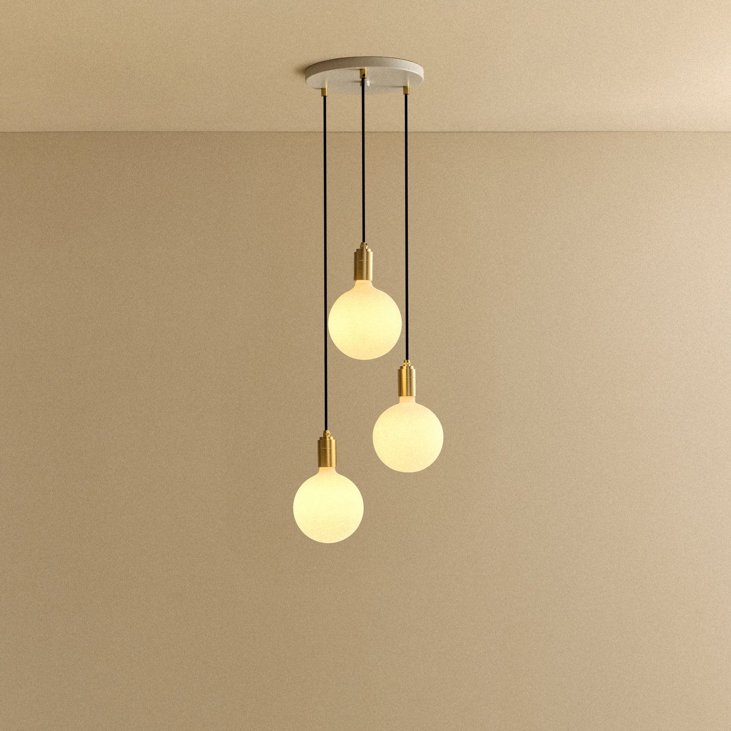 Triple Pendant in Brass + Sphere IV