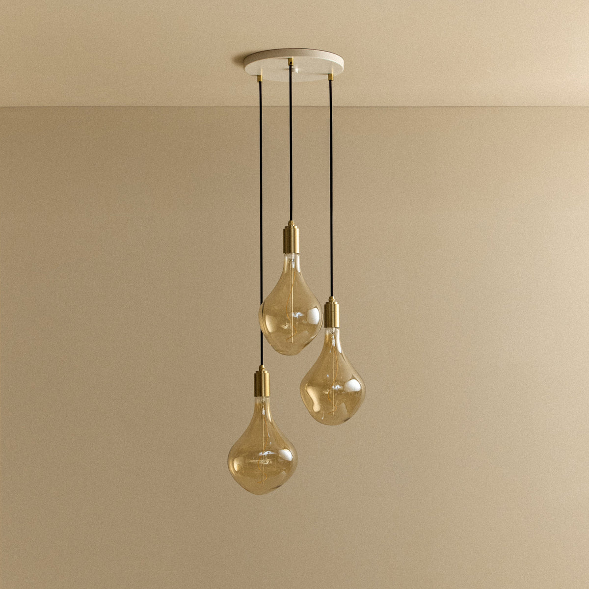 Triple Pendant in Brass + Voronoi II