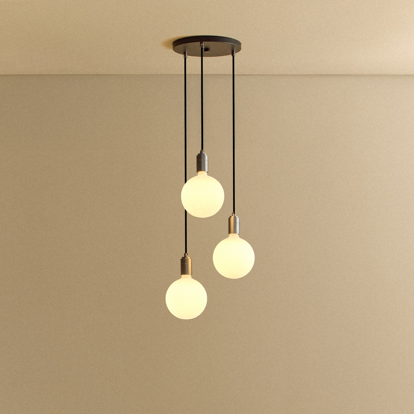 Triple Pendant in Graphite + Sphere IV