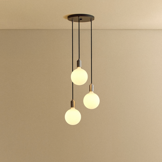 Triple Pendant in Graphite + Sphere IV