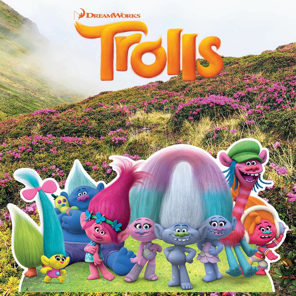 SC1526 Poppy LARGE Microphone Singing Trolls World Tour Cardboard Cut Out Height 157cm