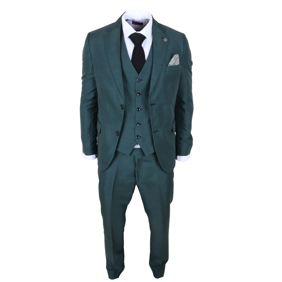 IM52 - Men's Green Check 3 Piece Tailored Fit Suit