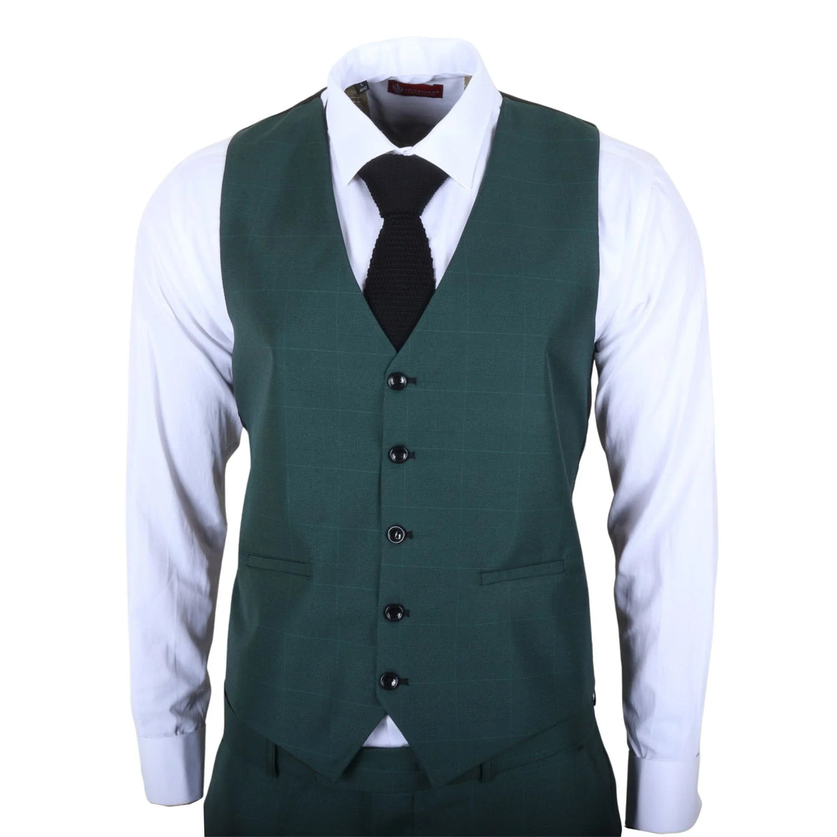 IM52 - Men's Green Check 3 Piece Tailored Fit Suit