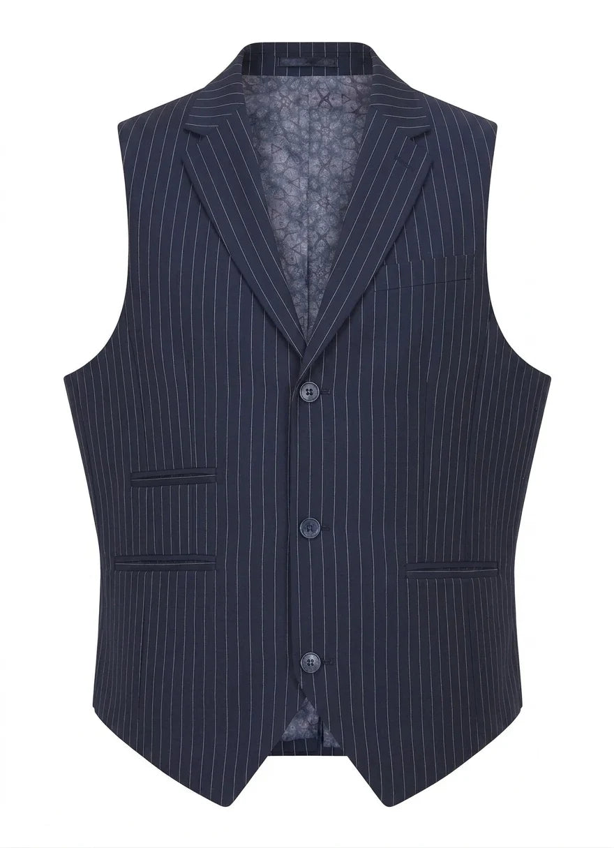 TPW-37 - Women's 3 Piece Navy Blue Pinstripe Suit