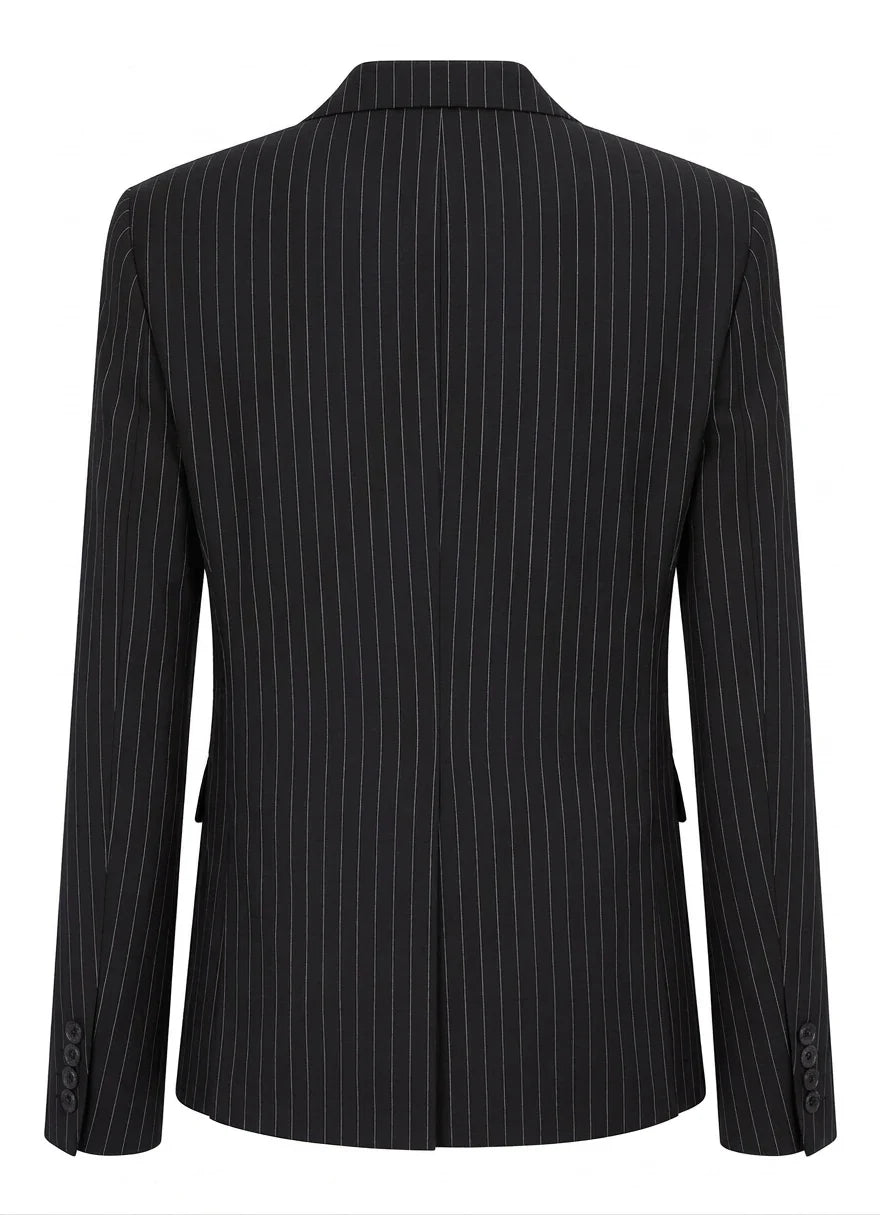 TPW-38 - Women's 3 Piece Black Pinstripe Suit