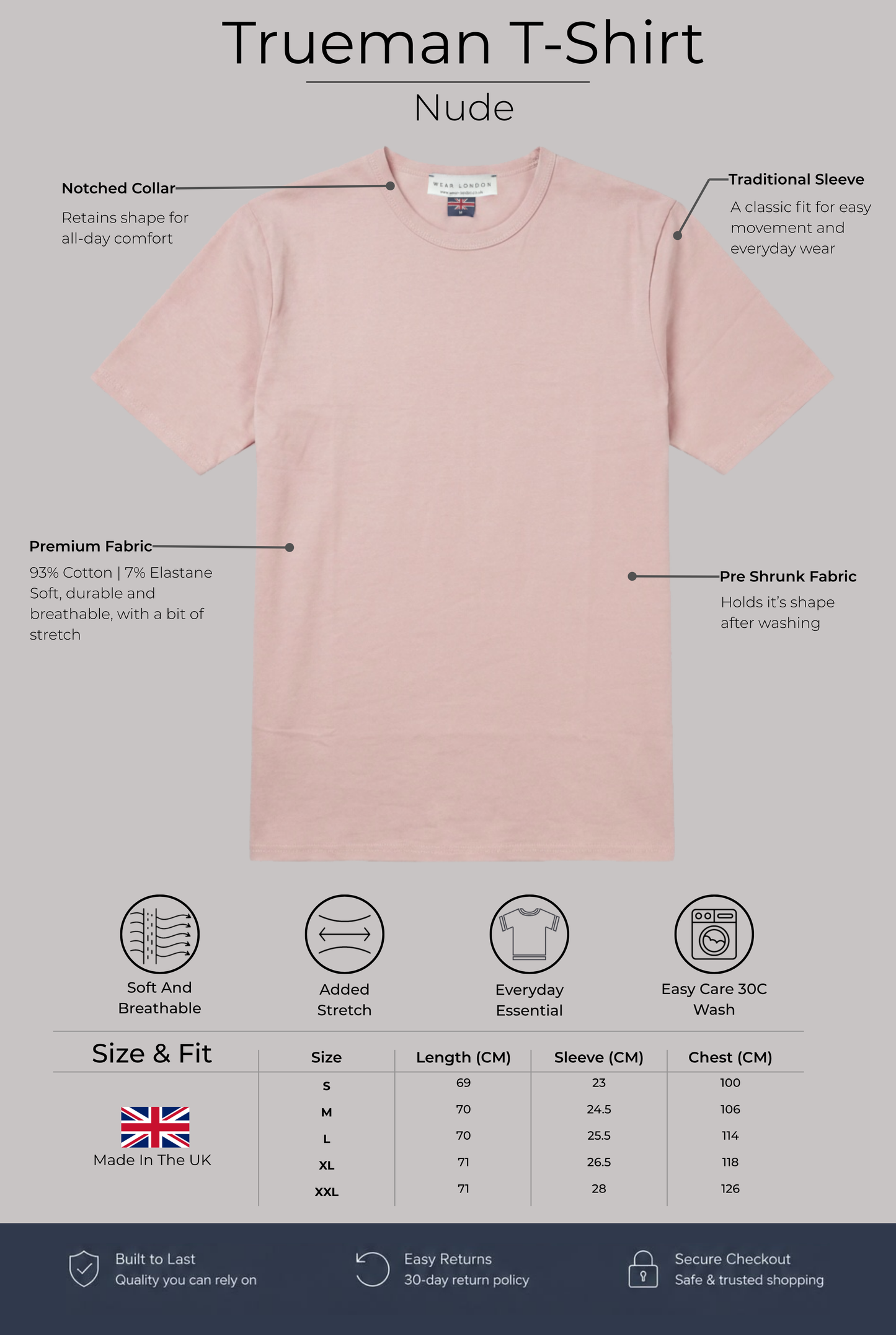 Trueman Regular Fit T-Shirt - Nude
