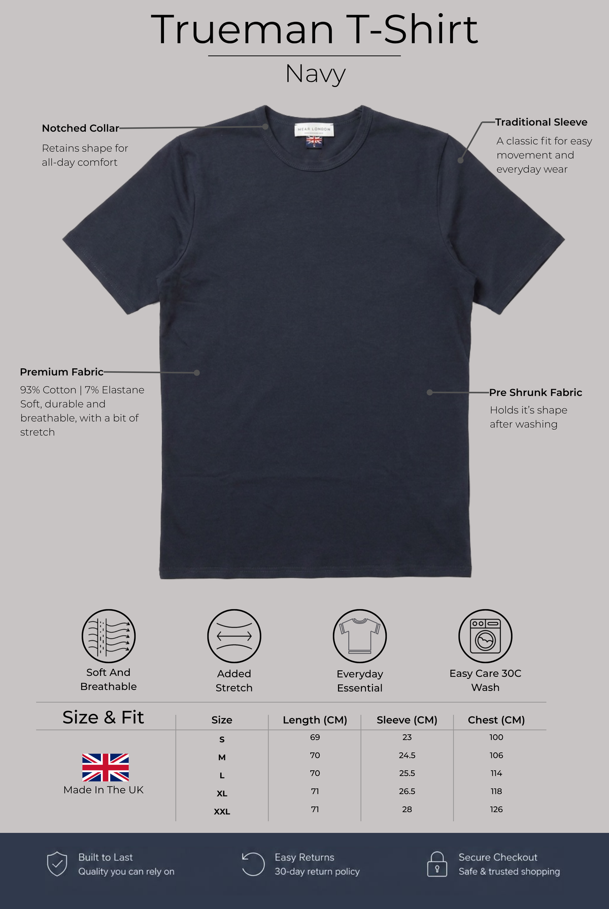 Trueman Regular Fit T-Shirt - Navy