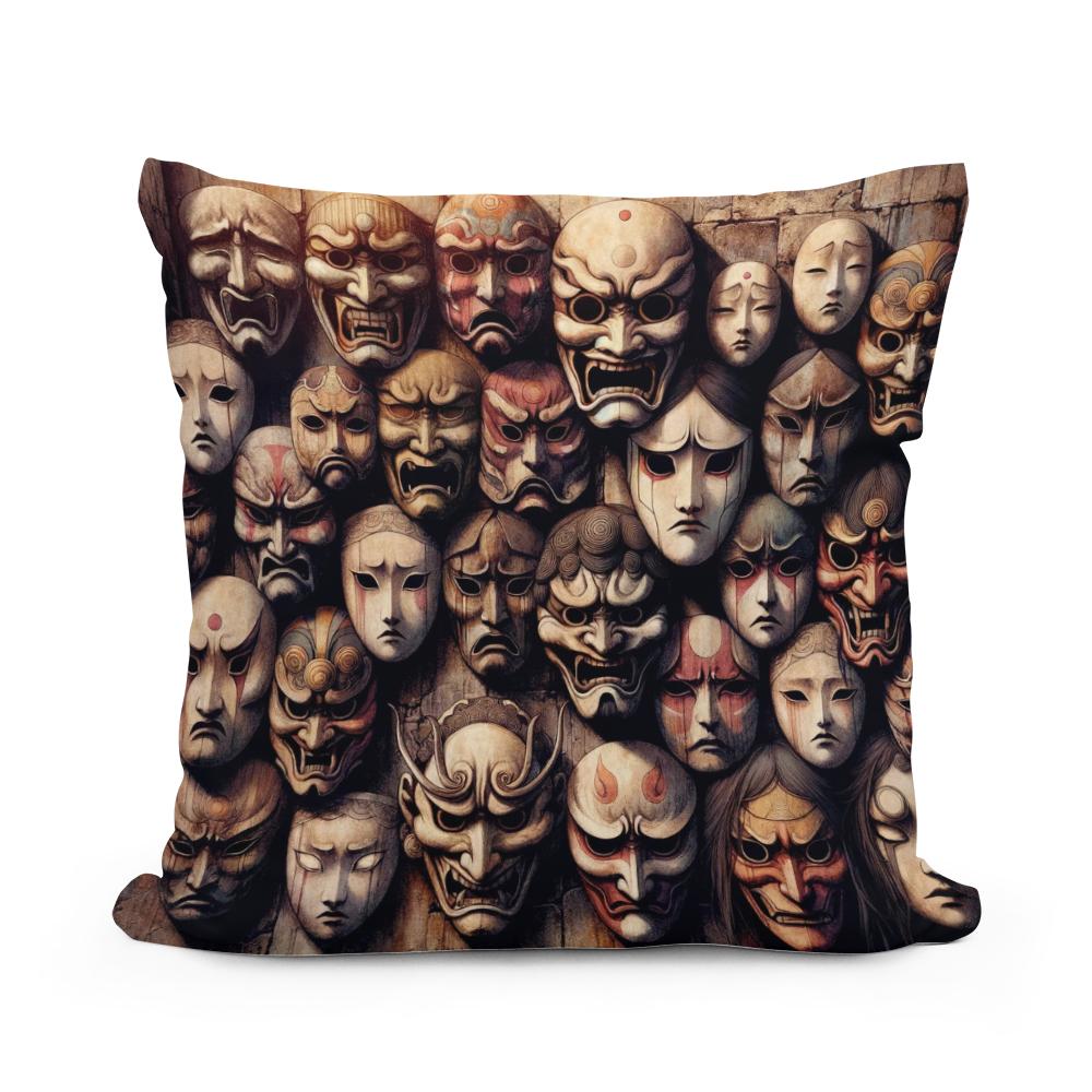 Mystery of Masks Cotton Cushion