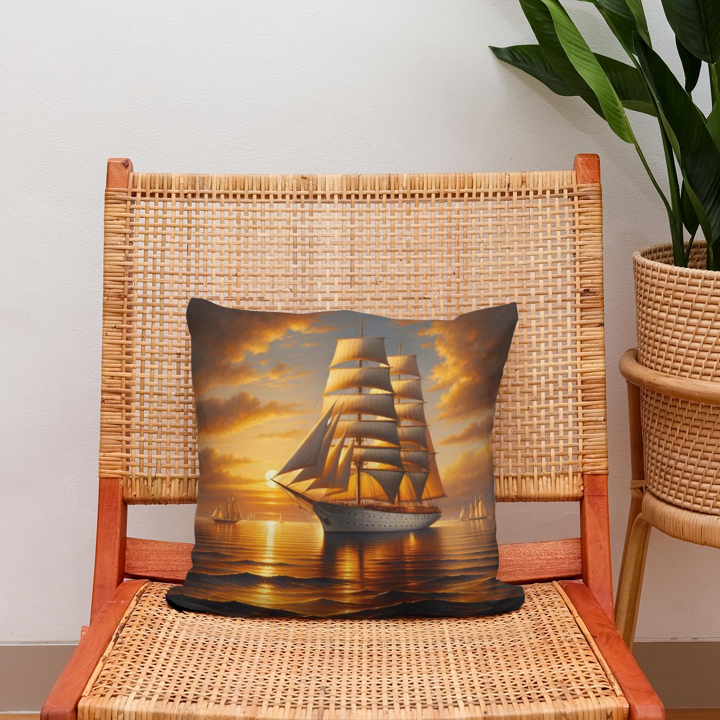 Sunset Voyage Cotton Cushion