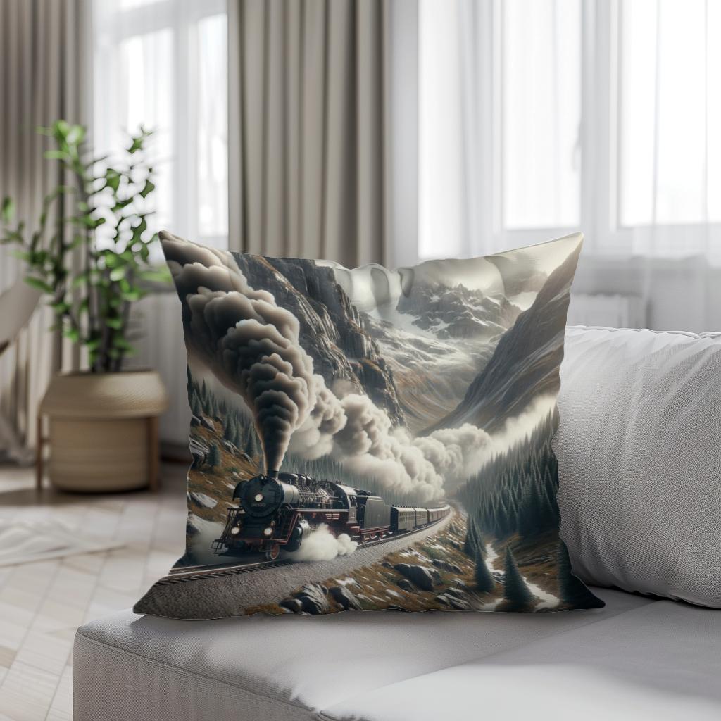Mountain Pass Express Cotton Cushion
