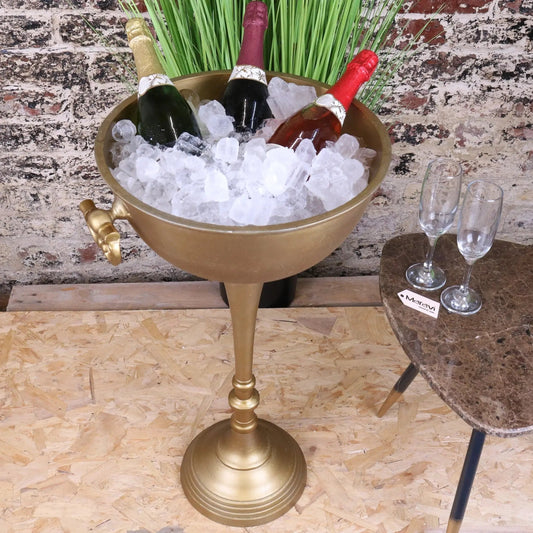 Tumbani Floor Standing Gold Champagne Ice Bucket Tub