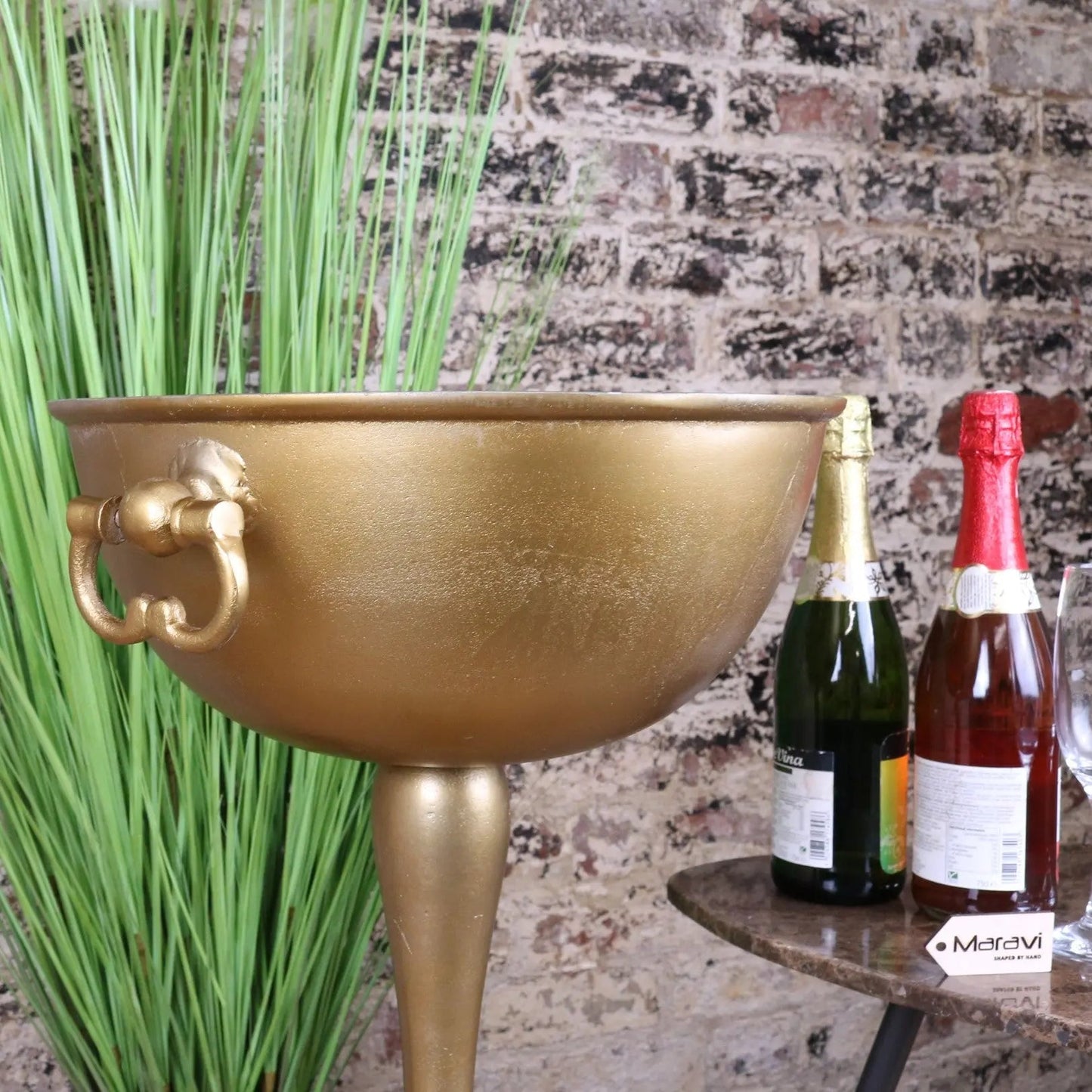 Tumbani Floor Standing Gold Champagne Ice Bucket Tub