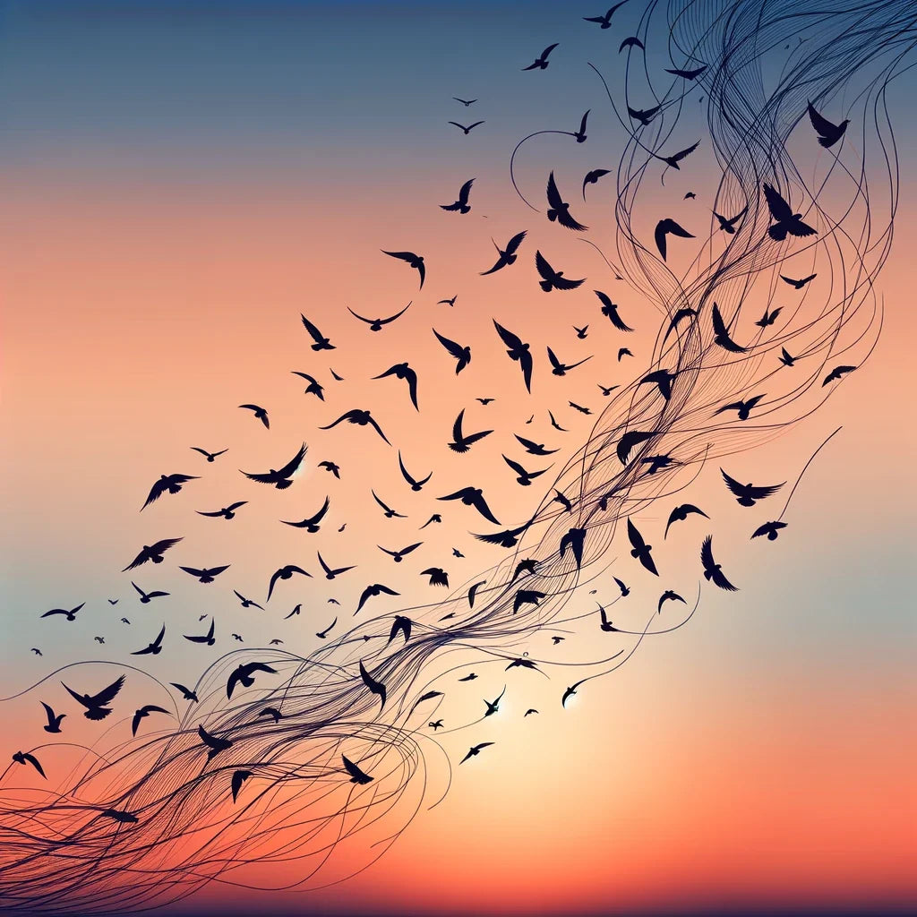 Twilight Avian Ballet Cotton Cushion
