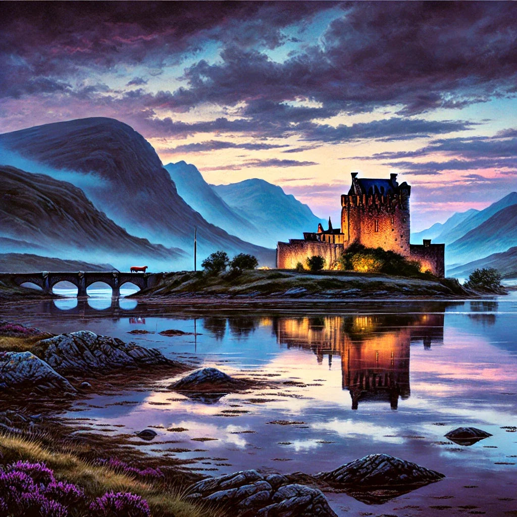 Twilight Highlands Castle Canvas