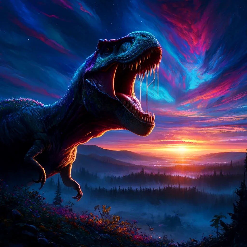 Twilight Roar Rex Canvas